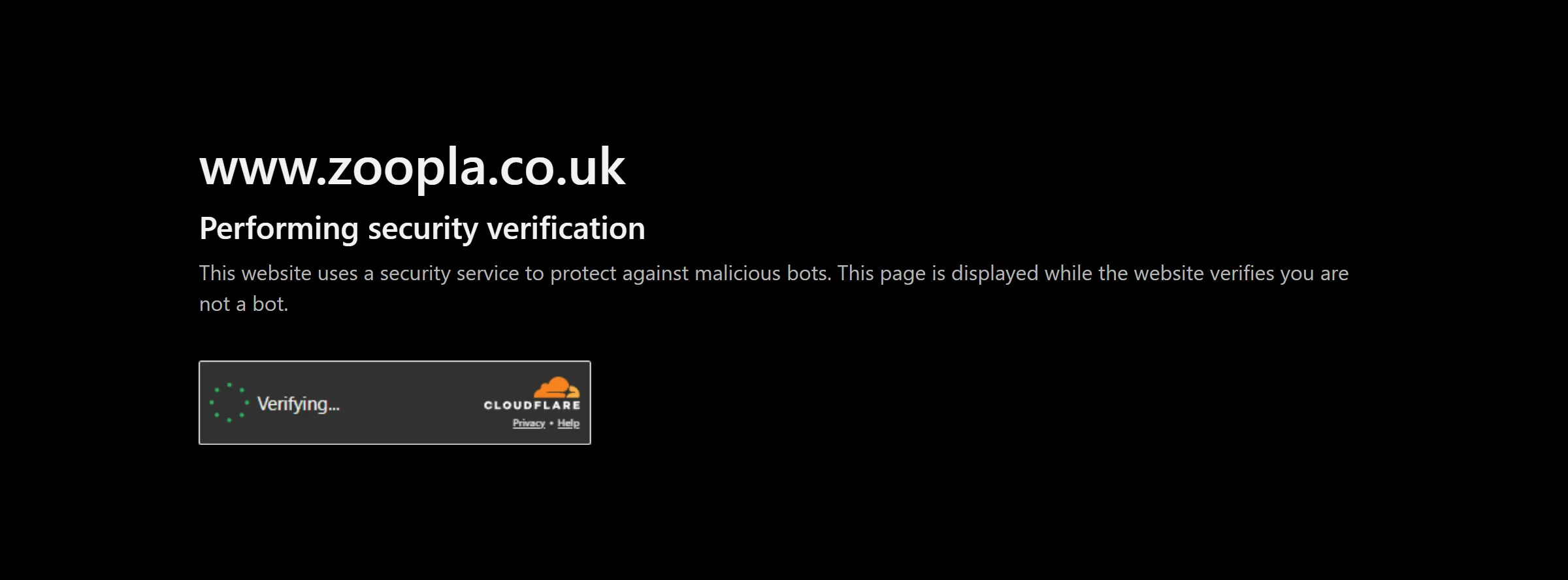 The live Cloudflare "Just a moment…" interstitial served instead of the requested page